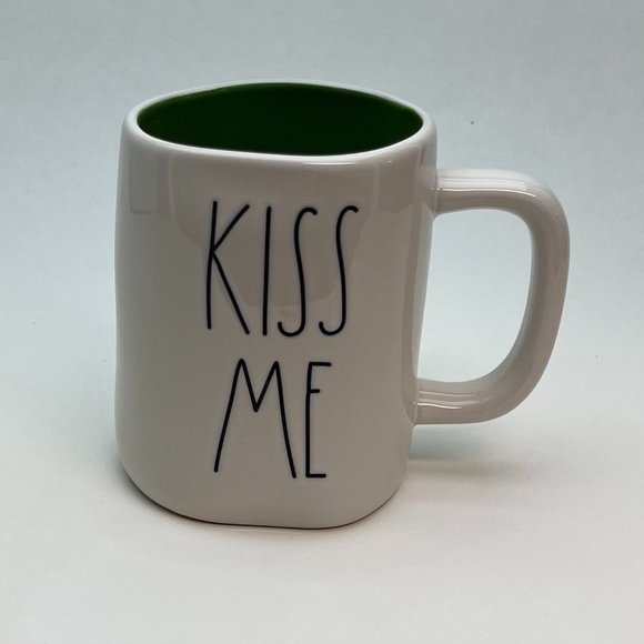 Rae Dunn by Magenta KISS ME/Shamrock with Green Interior St. Patrick's Day Mug - Picture 2 of 5